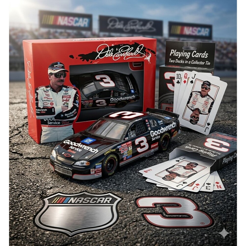 Dale Earnhardt NASCAR Playing Cards – 2 Decks in Collector Tin – New